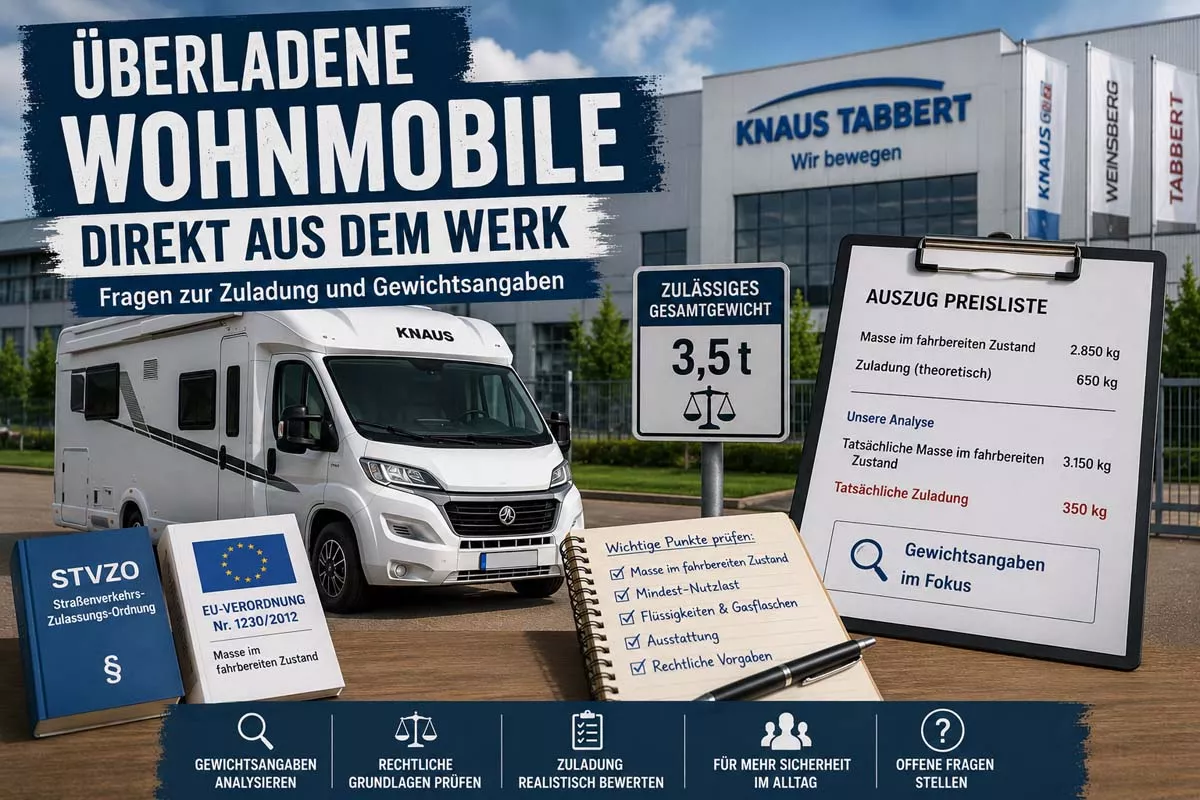 Überladene Wohnmobile direkt aus dem Werk Knaus Tabbert