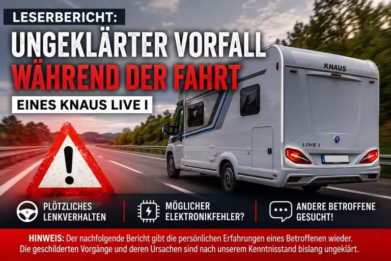 Ungeklärter Vorfall während Fahrt eines KNAUS LIVE I