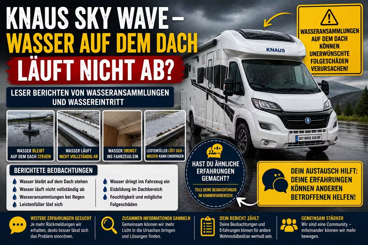 Knaus Sky Wave - Wasser läuft nicht vom Dach ab