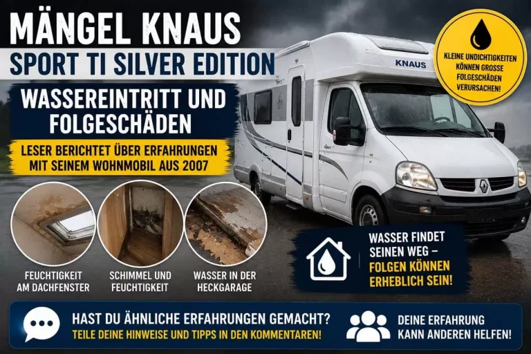 Wassereintritt KNAUS SPORT TI auf Renault-Basis