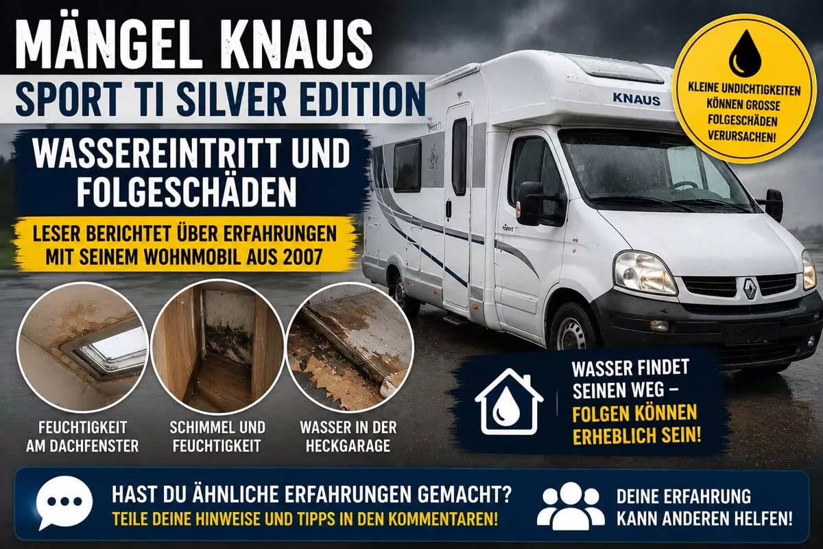Wassereintritt KNAUS SPORT TI auf Renault-Basis