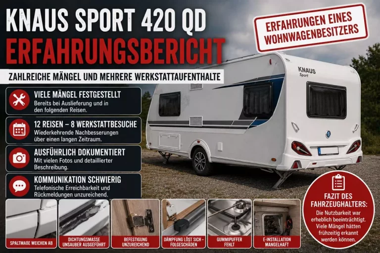 KNAUS SPORT 420 QD - Erfahrungen mit Mängeln und Nachbesserungen