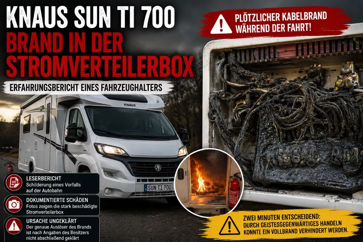 KNAUS SUN TI - Brand in der Stromverteilerbox