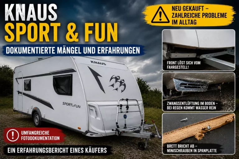 KNAUS Sport & Fun Wohnwagen - Mängel und Erfahrungen