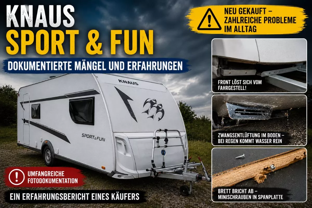 KNAUS Sport & Fun Wohnwagen - Mängel und Erfahrungen
