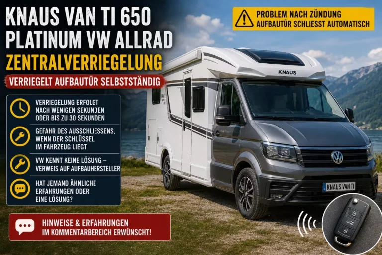 KNAUS VAN TI - Zentralverriegelung verriegelt Aufbautür selbständig