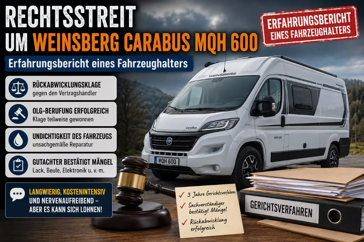WEINSBERG CaraBus MQH 600 - Erfahrungsbericht Mängel und Gerichtsverfahren
