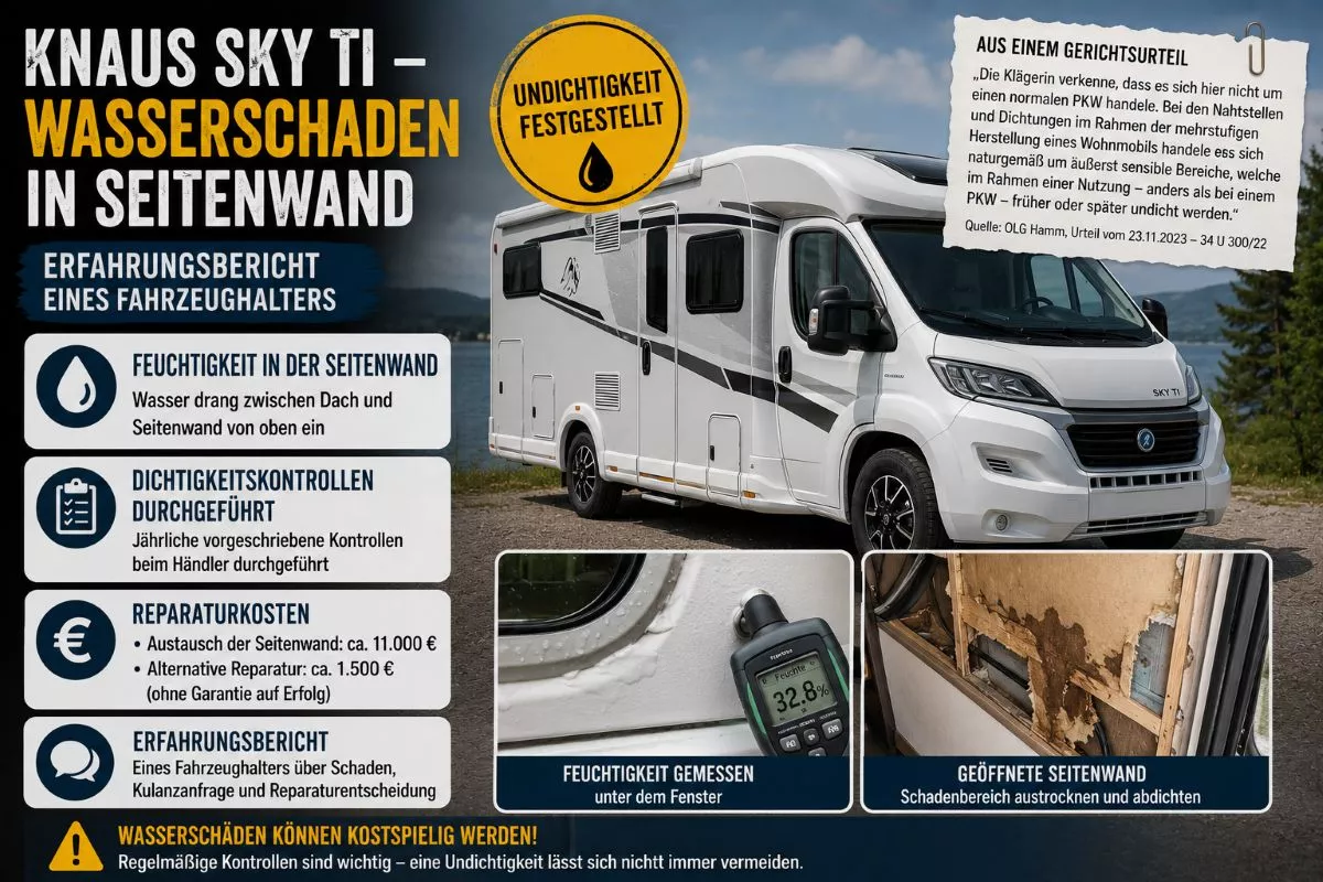Knaus SKY TI – Wasserschaden in der Seitenwand