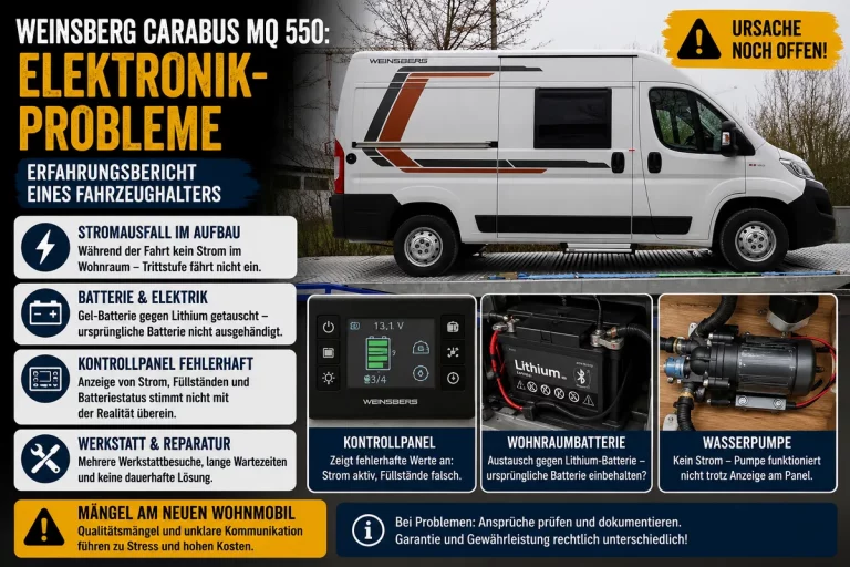 WEINSBERG CaraBus MQ 550: Probleme mit Elektrik und Kontrollpanel