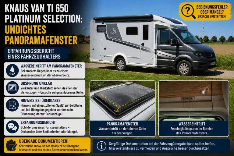 KNAUS VAN TI 650 Platinum Selection: Undichtes Panoramafenster