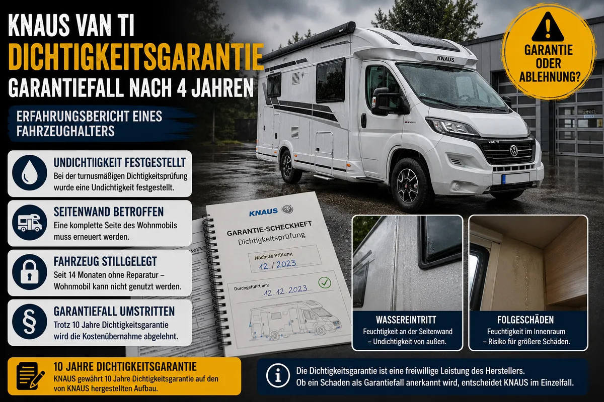 KNAUS VAN TI – Undichtigkeit trotz Dichtigkeitsgarantie