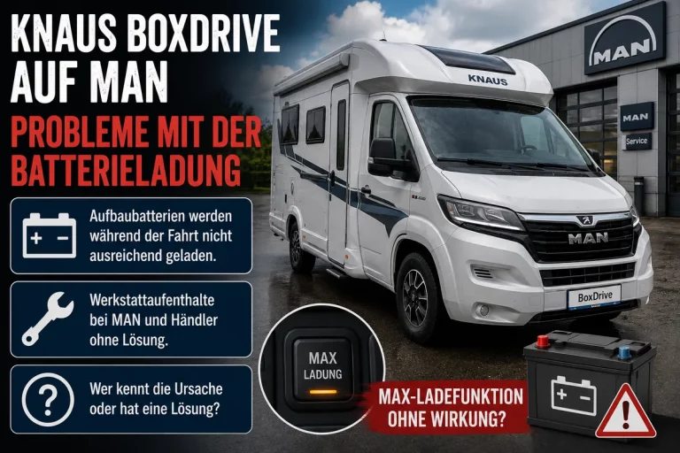 KNAUS Boxdrive auf MAN – Probleme mit der Batterieladung