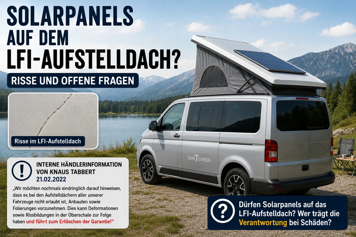 Solarpanels auf LFI-Aufstelldach des VanTourers